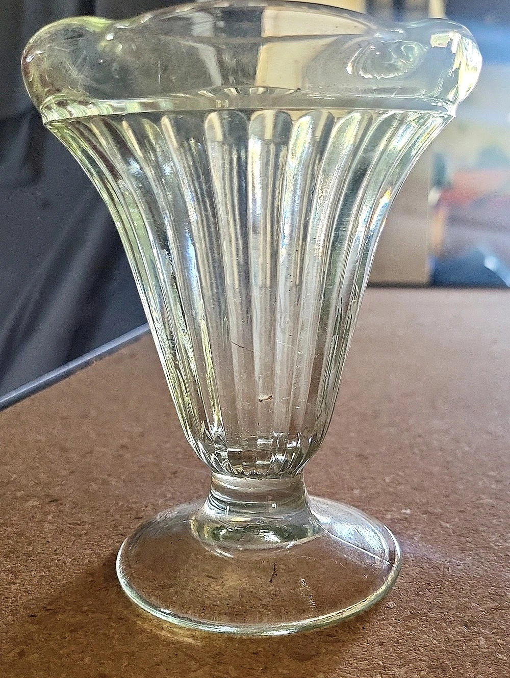 Clear Ribbed Glass Vase
